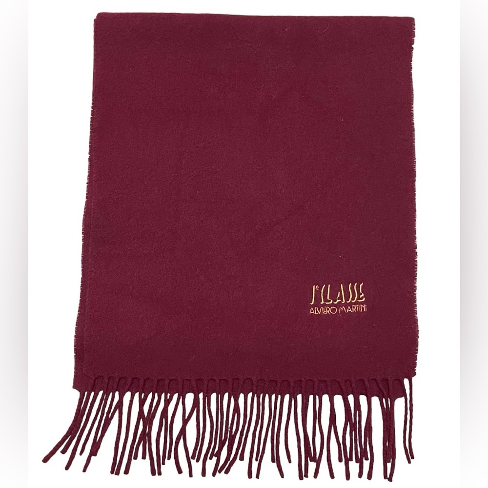 Alviero Martini 100% Wool Made In Italy Red Scarf 52 1/4”